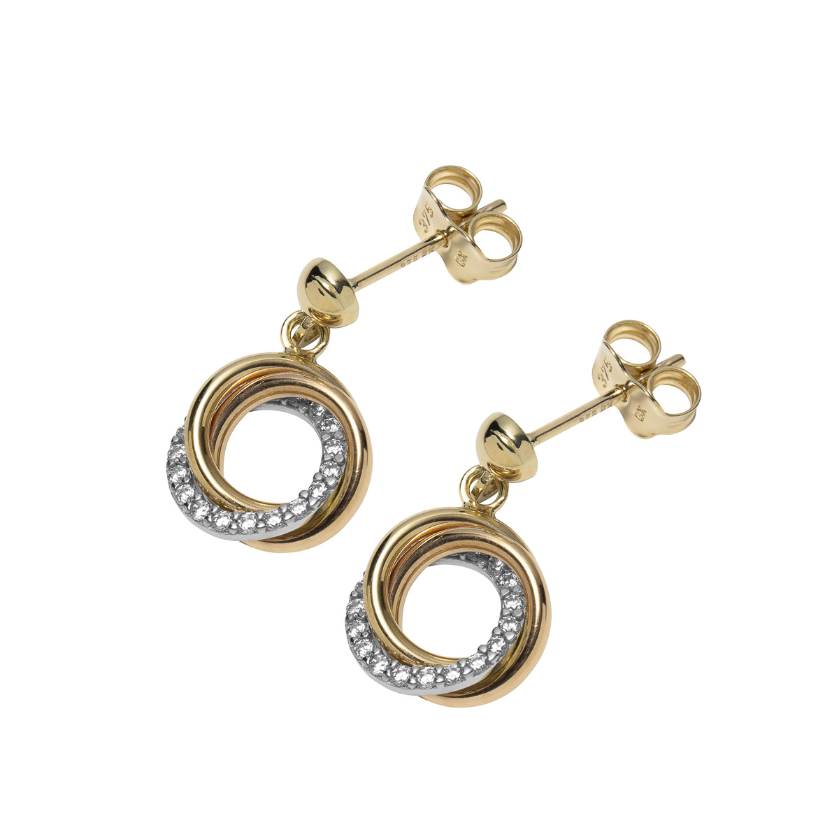 Øredobber 375 Flerfarget Gull