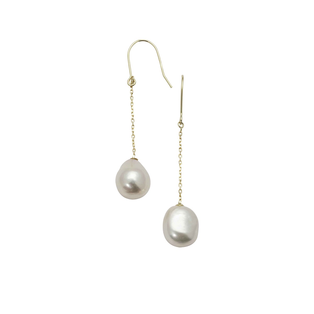 Øredobber Gull Ferskvannsperler 