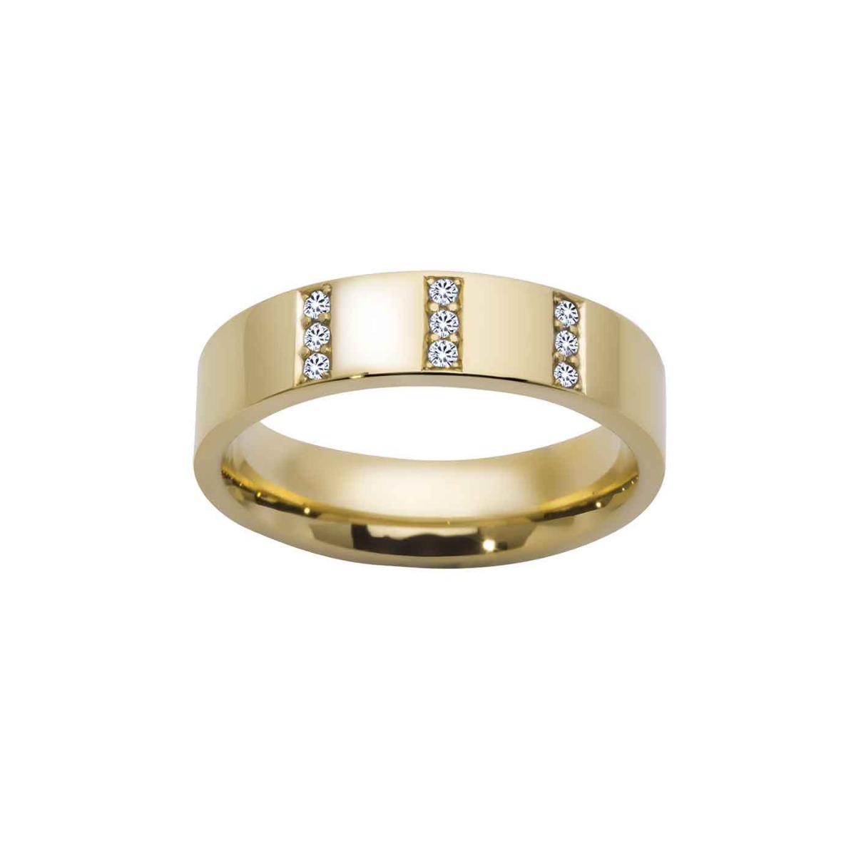 Giftering 5 mm Polert 9 Diamanter 0,09 ct