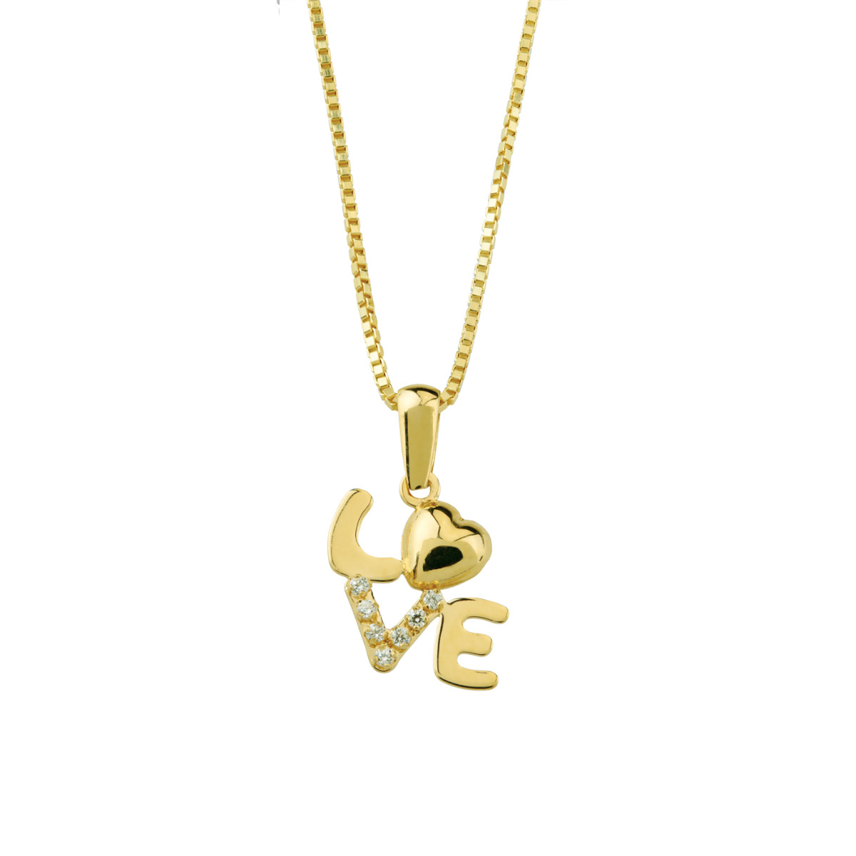 Halssmykke Love Gult Gull 