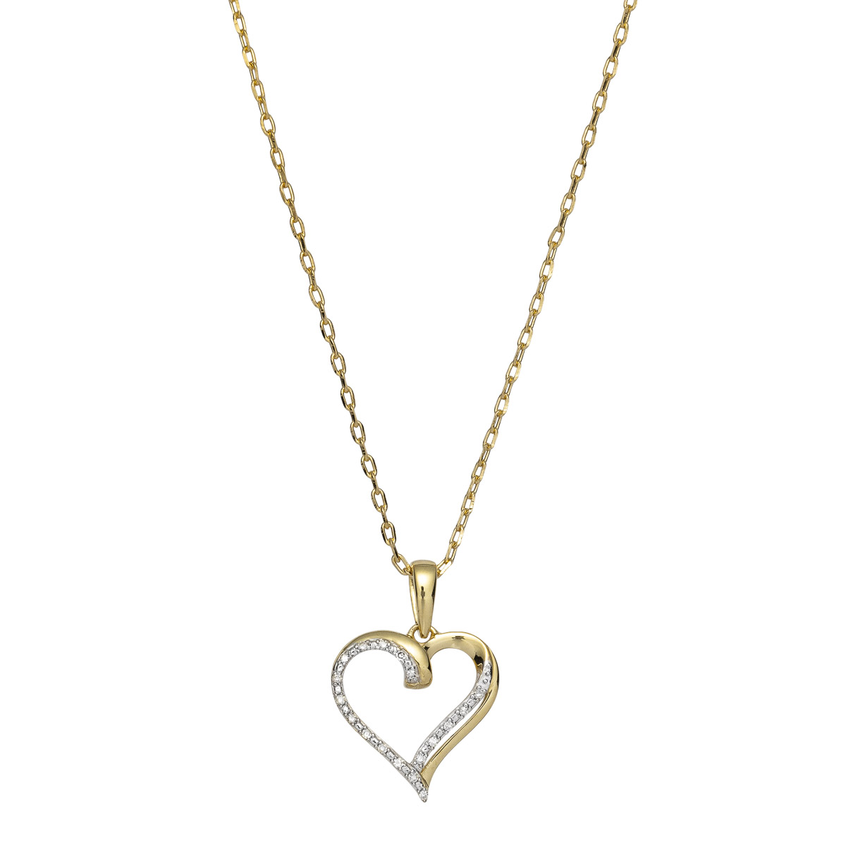 Diamantsmykke 375 Gult Gull 0,03 ct.