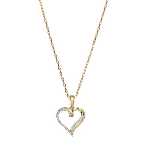 Diamantsmykke 375 Gult Gull 0,03 ct.