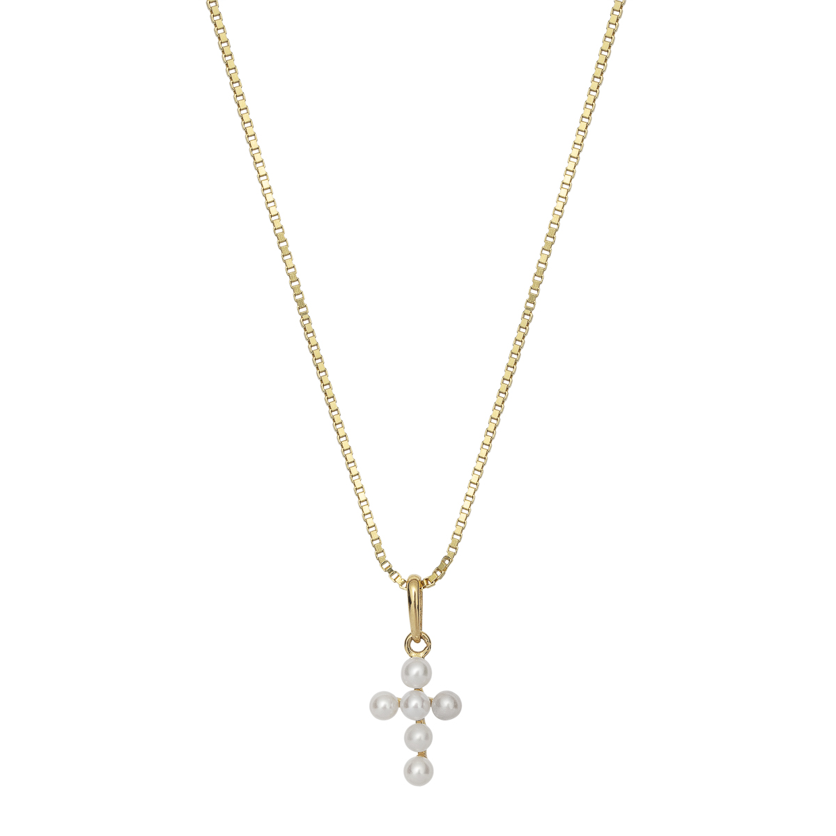 Halssmykke Kors 375 Gult Gull