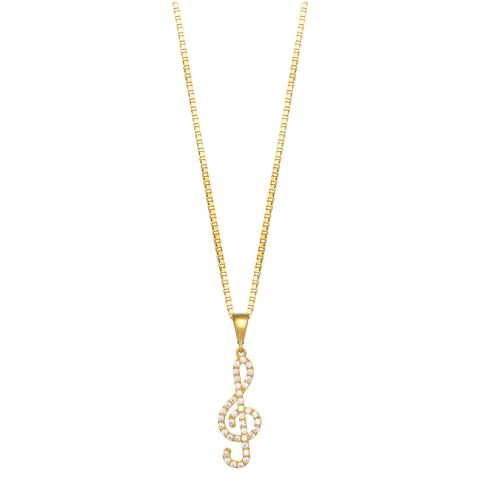 Halssmykke G-Nøkkel 375 Gult Gull