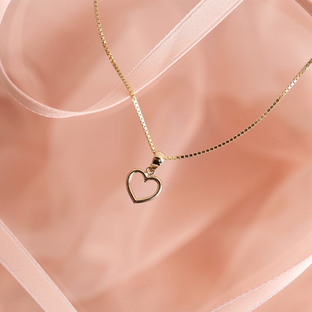 Halssmykke Hjerte 375 Gult Gull