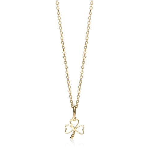 Halssmykke Trekløver 375 Gult Gull