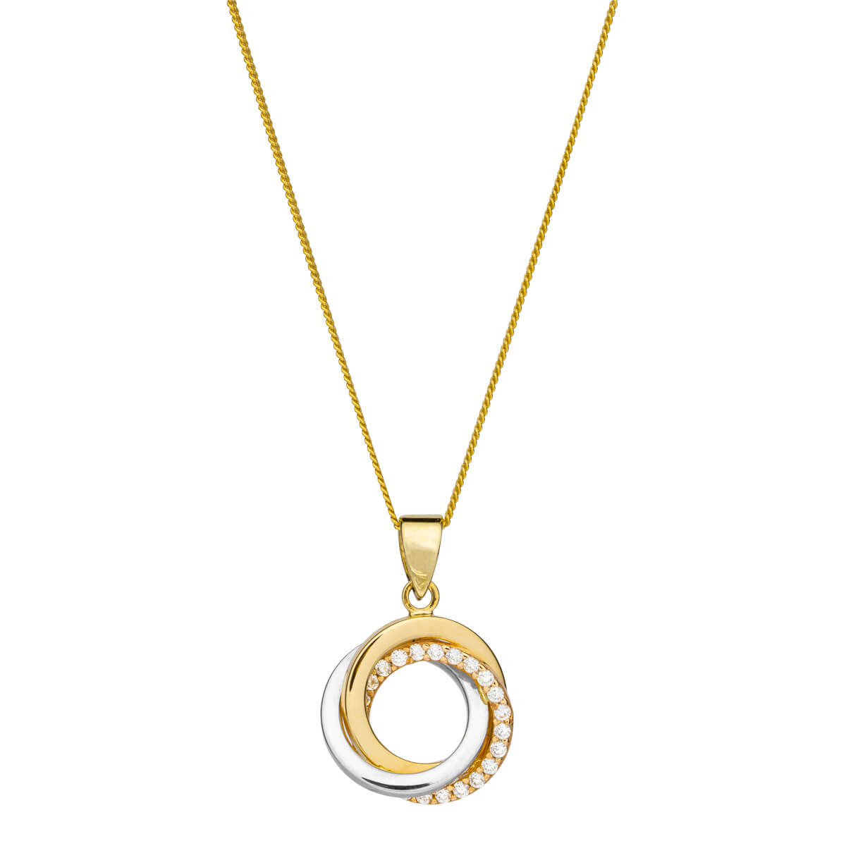 Halssmykke 375 Flerfarget Gull