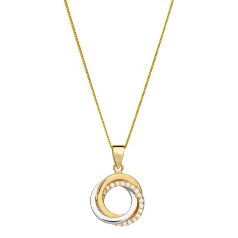 Halssmykke 375 Flerfarget Gull