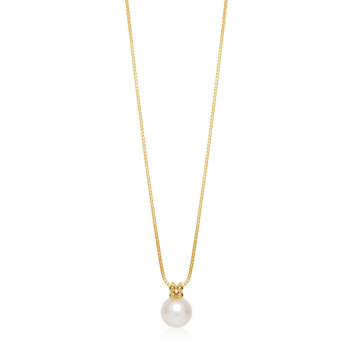 Halssmykke Ferskvannsperle 375 Gult Gull