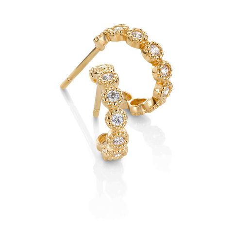 BIRGITTE Øreringer 375 Gult Gull