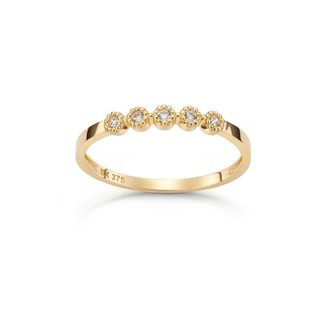 BIRGITTE Ring 375 Gult Gull