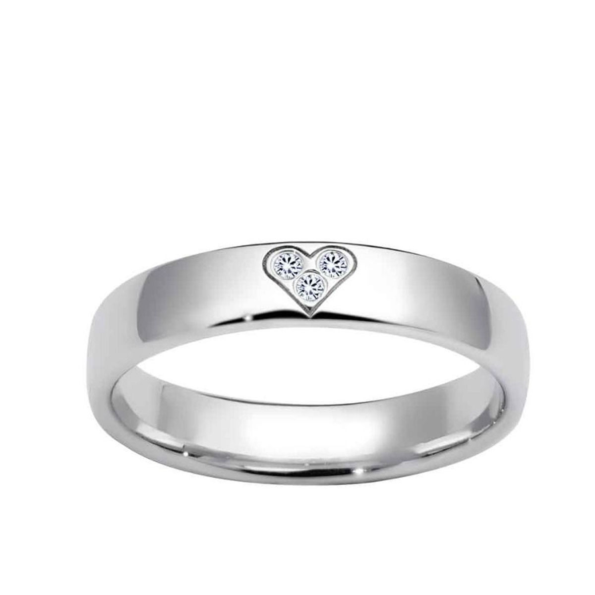 Giftering 4 mm Polert 3 Diamanter 0,03 ct