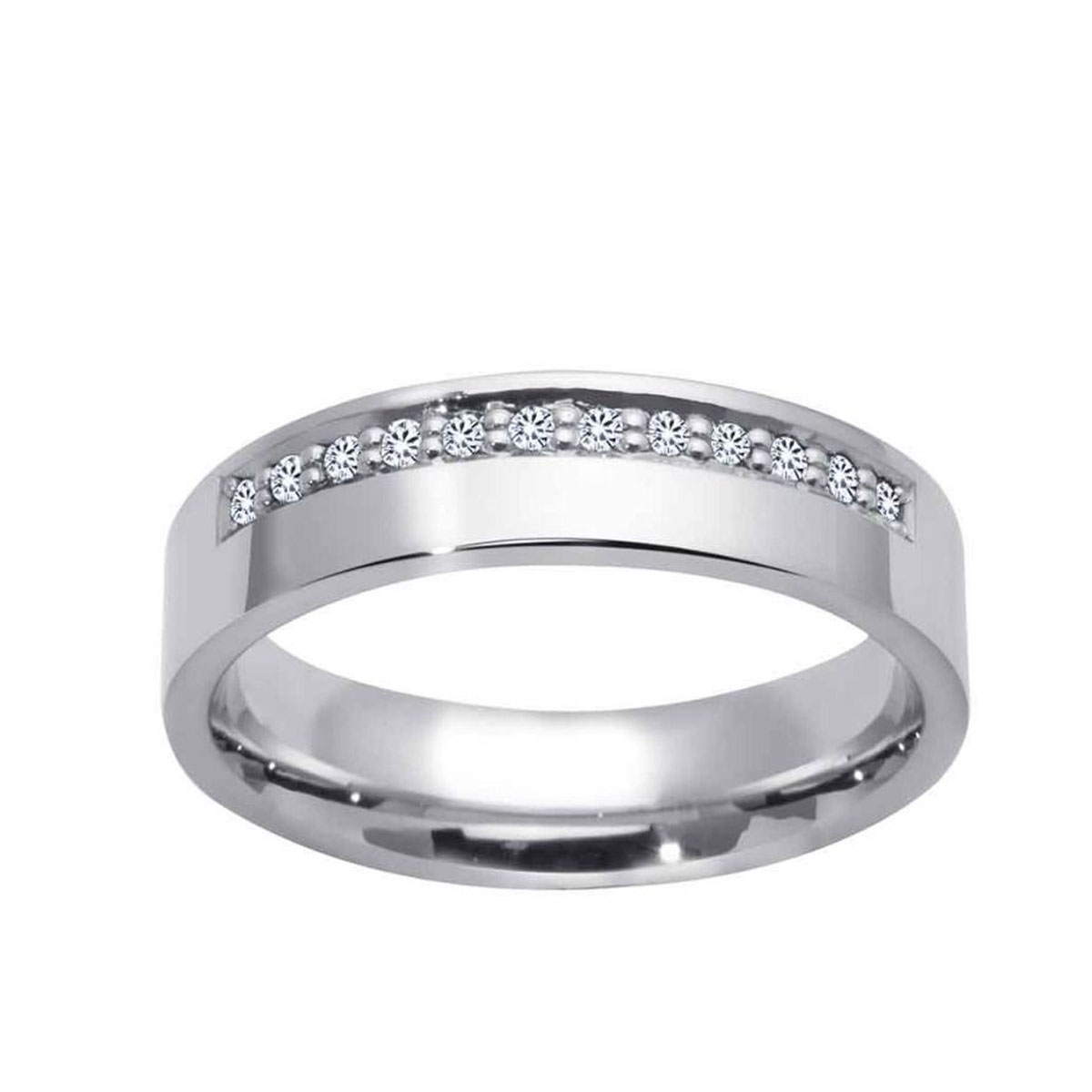 Giftering 5 mm Polert 12 Diamanter 0,12 ct