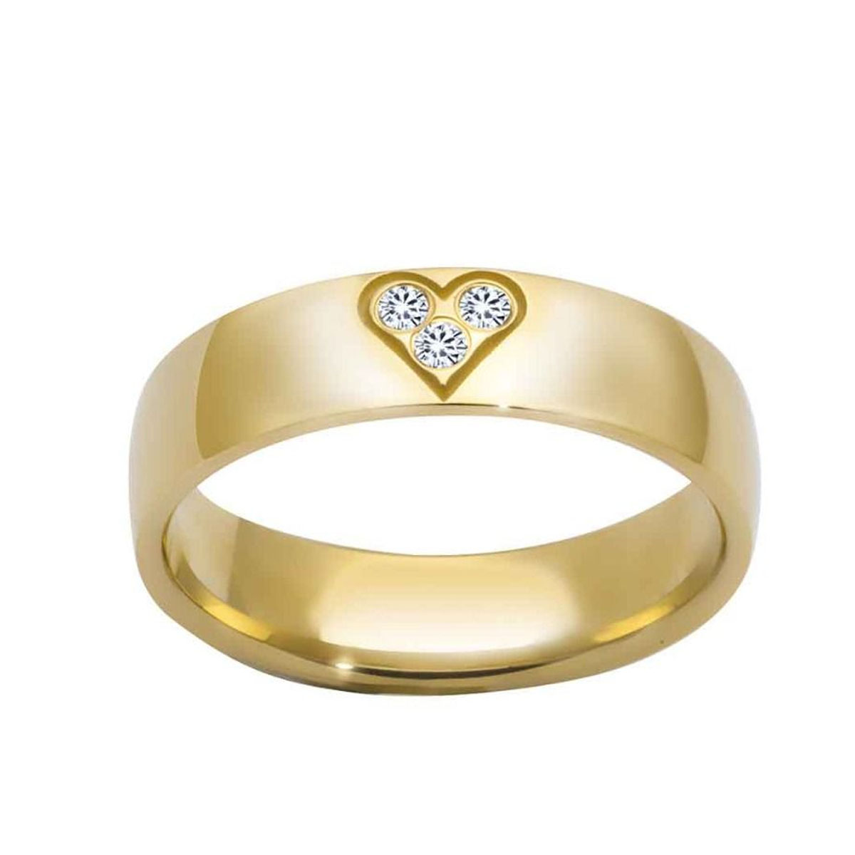 Giftering 5 mm Polert 3 Diamanter 0,06 ct