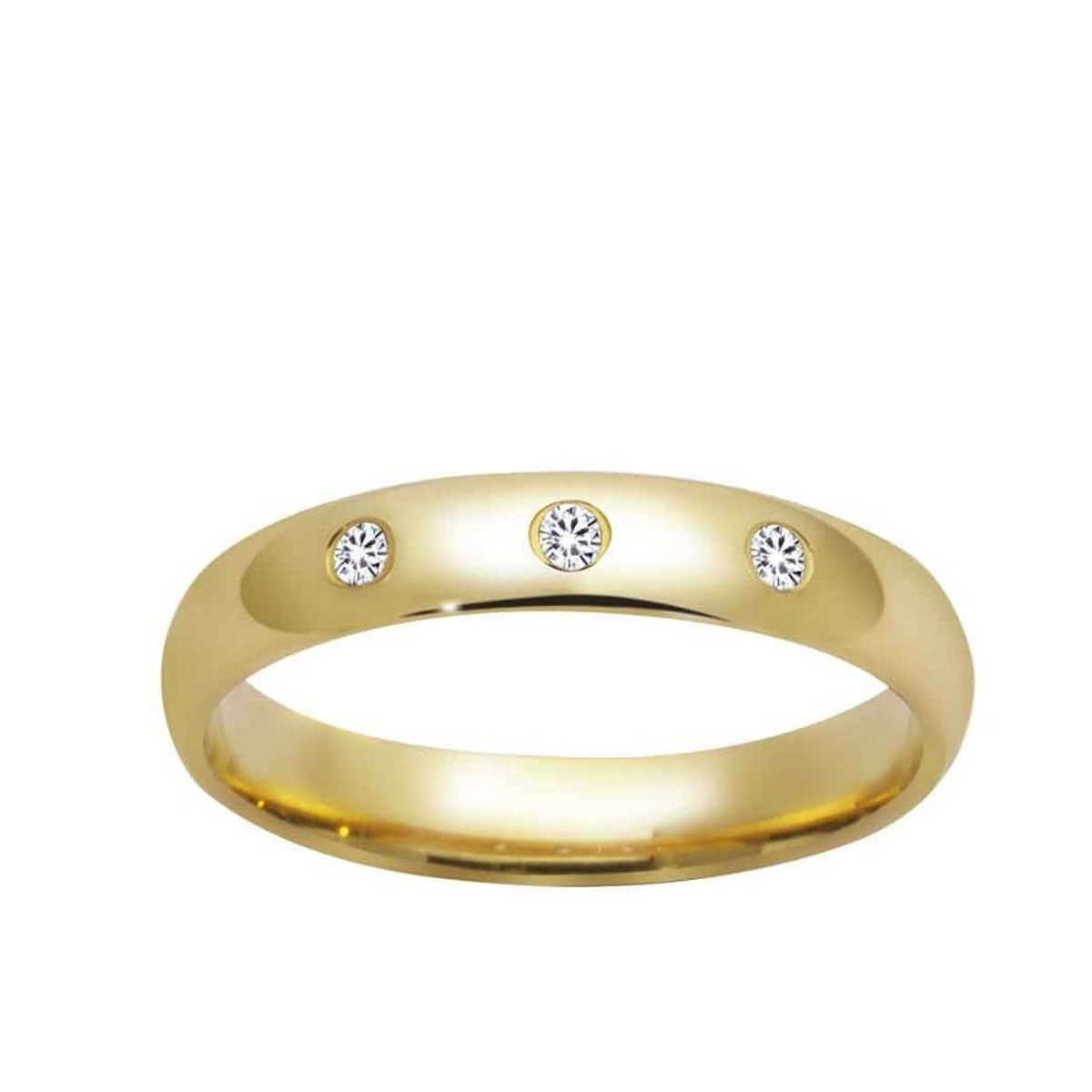 Giftering 3,5 mm Polert 3 Diamanter 0,06 ct.