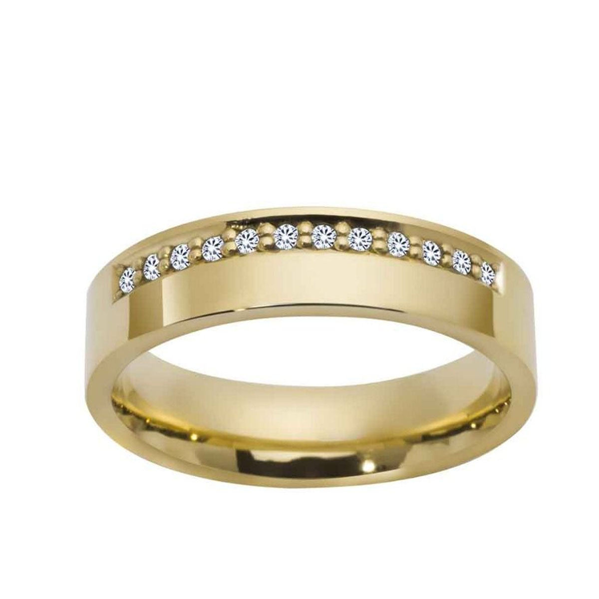 Giftering 5 mm Polert 12 Diamanter 0,12 ct