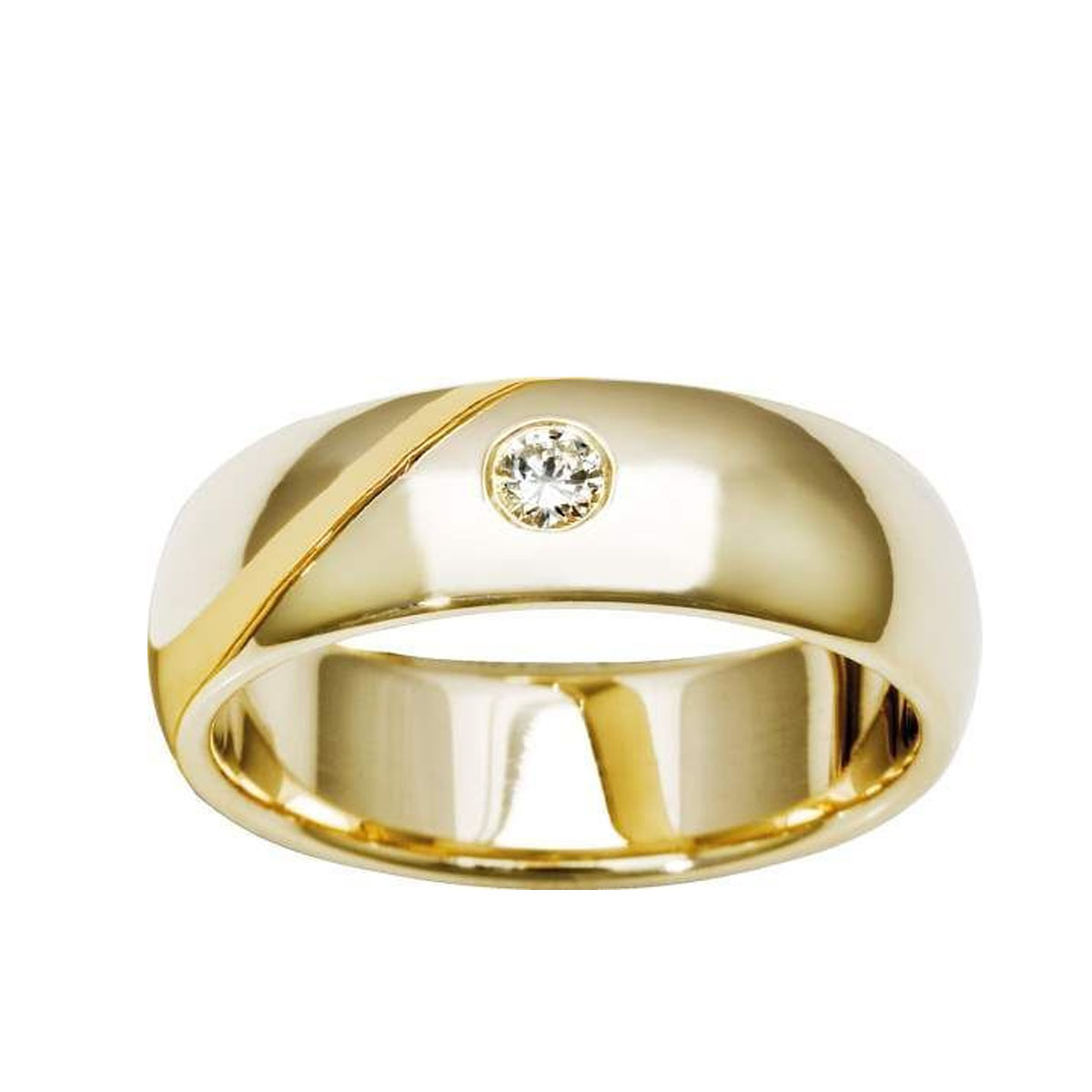 Giftering 6 mm Polert 1 Diamant 0,07 ct