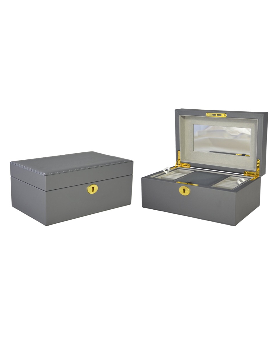 Smykkeskrin MDF med grå PU