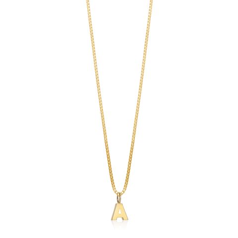 Bokstavsmykke 375 Gult Gull