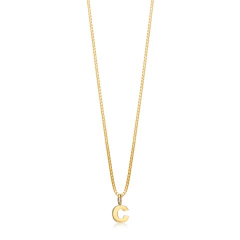 Bokstavsmykke 375 Gult Gull