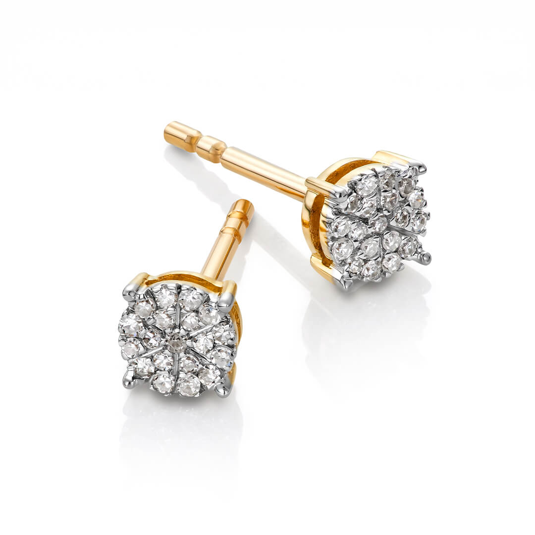 Diamantøredobber 585 Gult Gull 0,10 ct