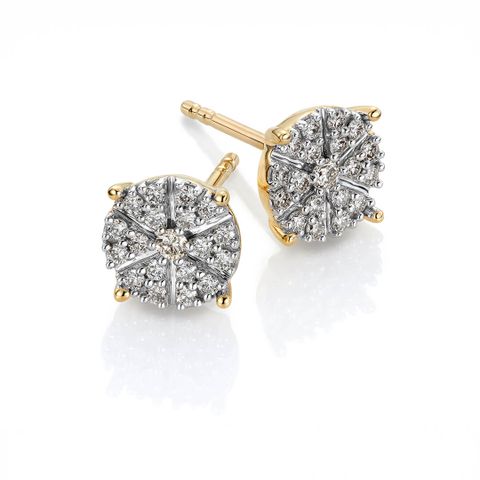 Diamantøredobber 375 Gult Gull 0,22 ct