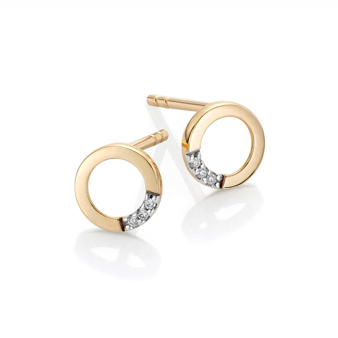 Diamantøredobber 585 Gult Gull 0,01 ct