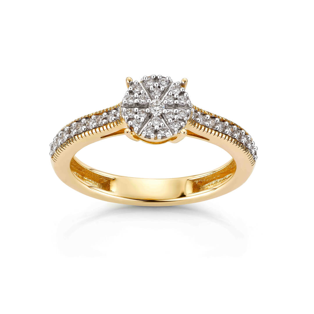 KARIN Diamantring 375 Gult Gull 0,25 ct