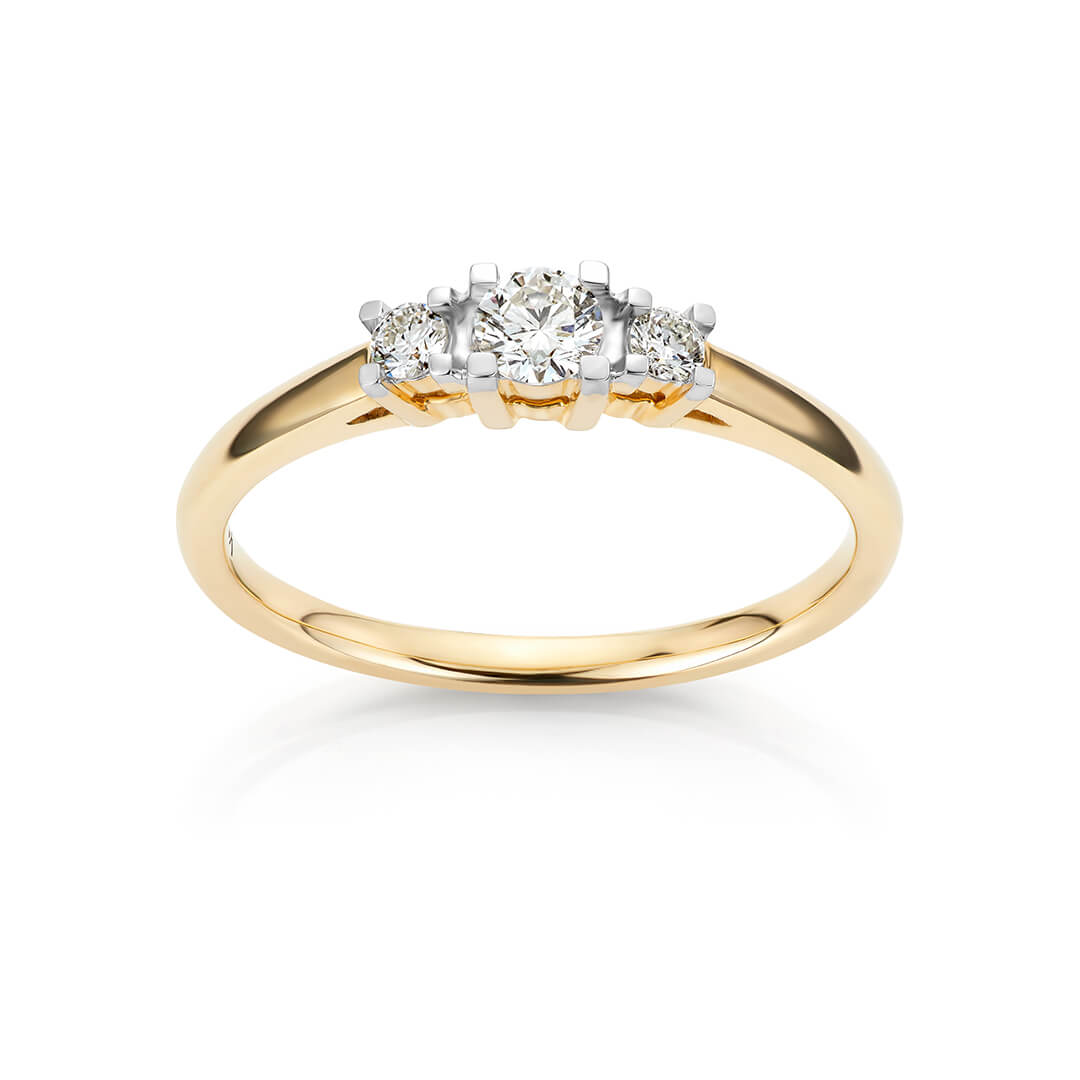 Diamantring 585 Gult Gull 0,25 ct