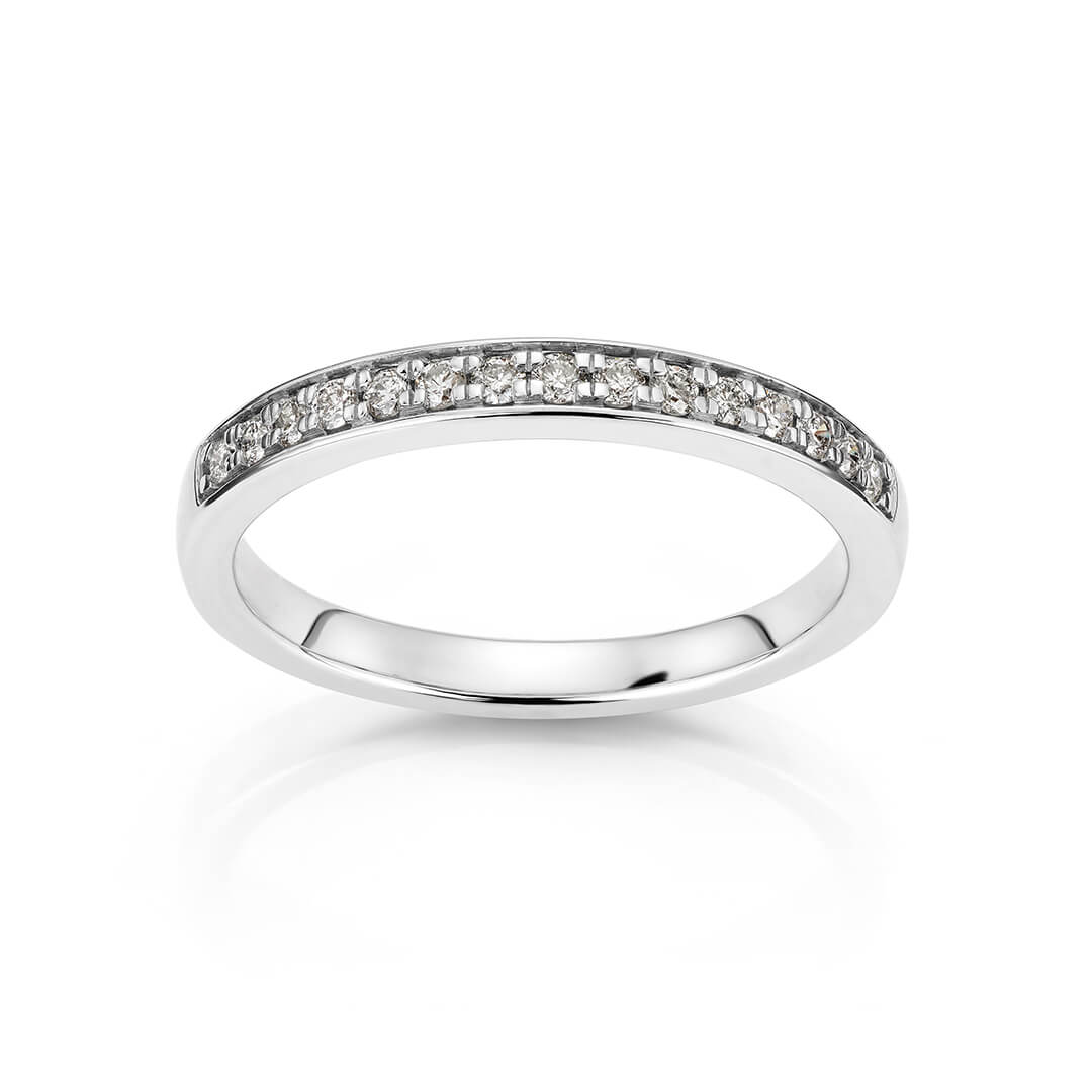 Diamantring 585 Hvitt Gull 0,20 ct