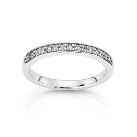 Diamantring 585 Hvitt Gull 0,20 ct