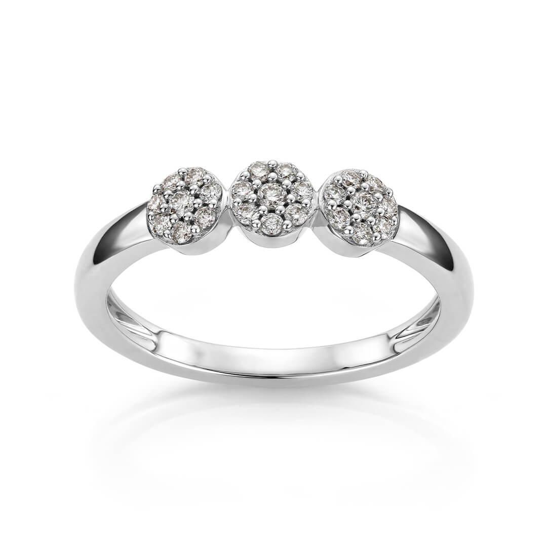 MARY Diamantring 375 Hvitt Gull 0,196 ct