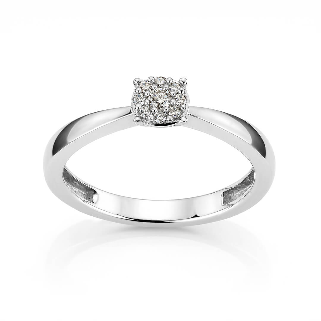 DIANA Diamantring 375 Hvitt Gull 0,11 ct