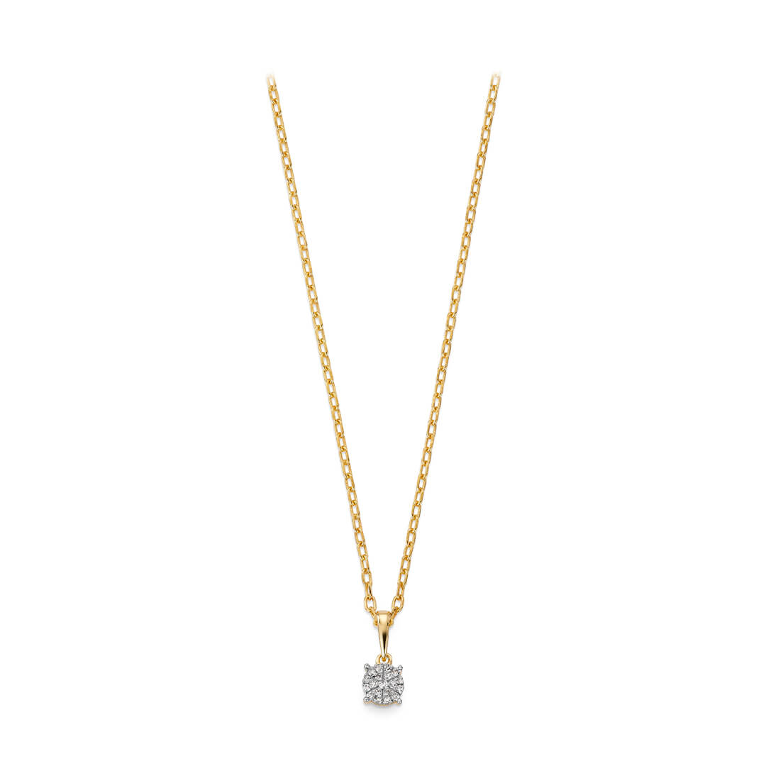 Diamantsmykke 585 Gult Gull 0,05 ct