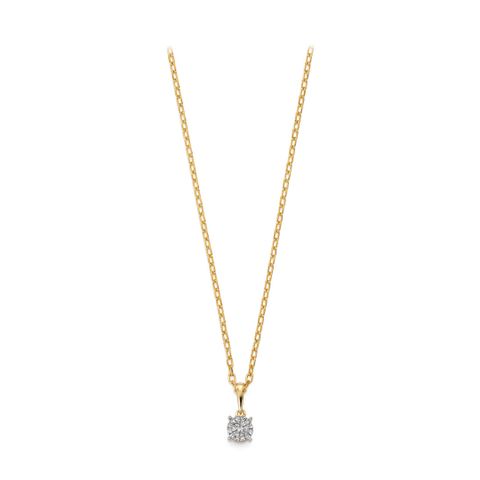 Diamantsmykke 585 Gult Gull 0,05 ct
