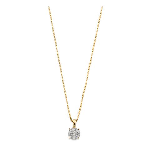 Diamantsmykke 375 Gult Gull 0,11 ct