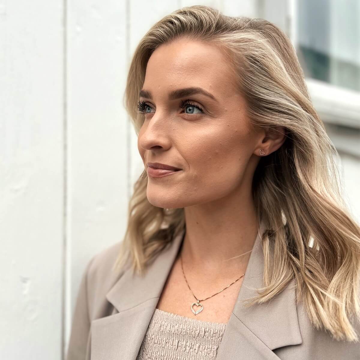 Diamantsmykke Hjerte 585 Gult Gull 0,13 ct