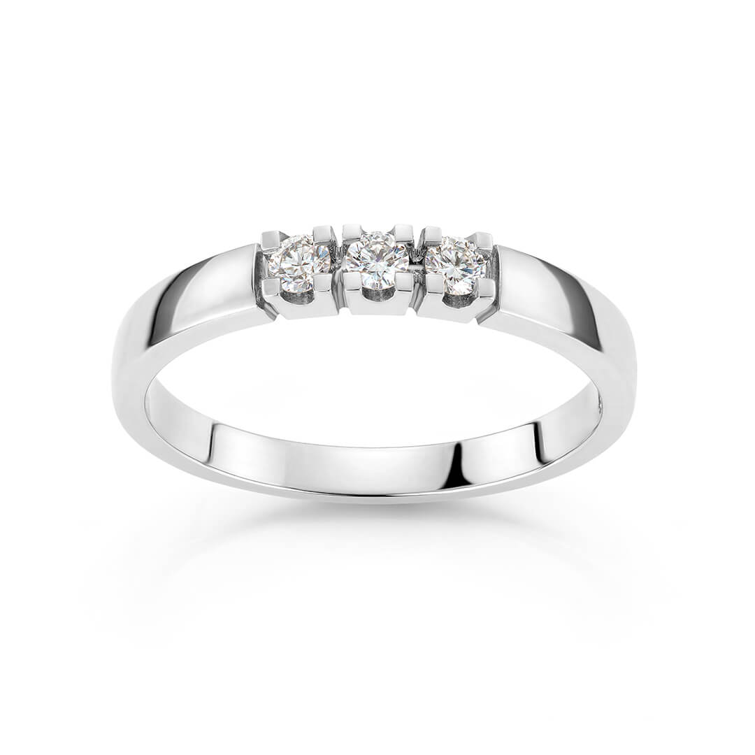 Alliansering 585 Hvitt Gull 0,15 ct. 