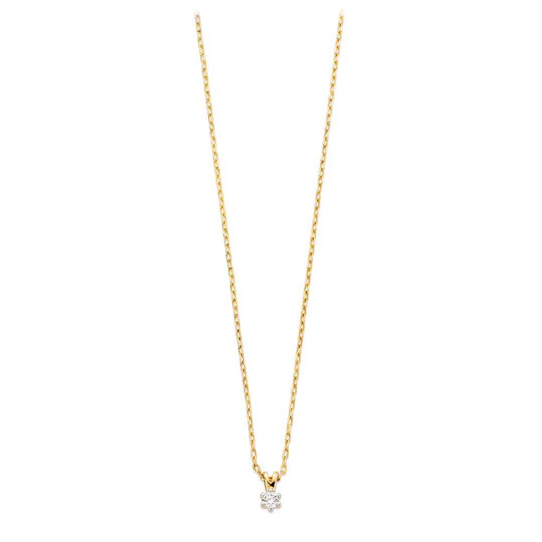 Aurora Diamantsmykke 585 Gult Gull 0,07 ct