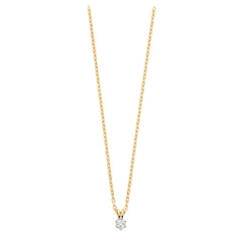 Aurora Diamantsmykke 585 Gult Gull 0,10 ct.