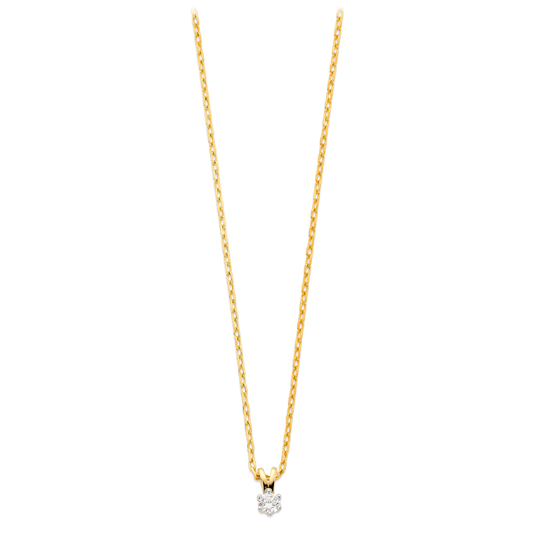 Aurora Diamantsmykke 585 Gult Gull 0,12 ct.