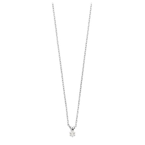 Aurora Diamantsmykke 585 Hvitt Gull 0,07 ct