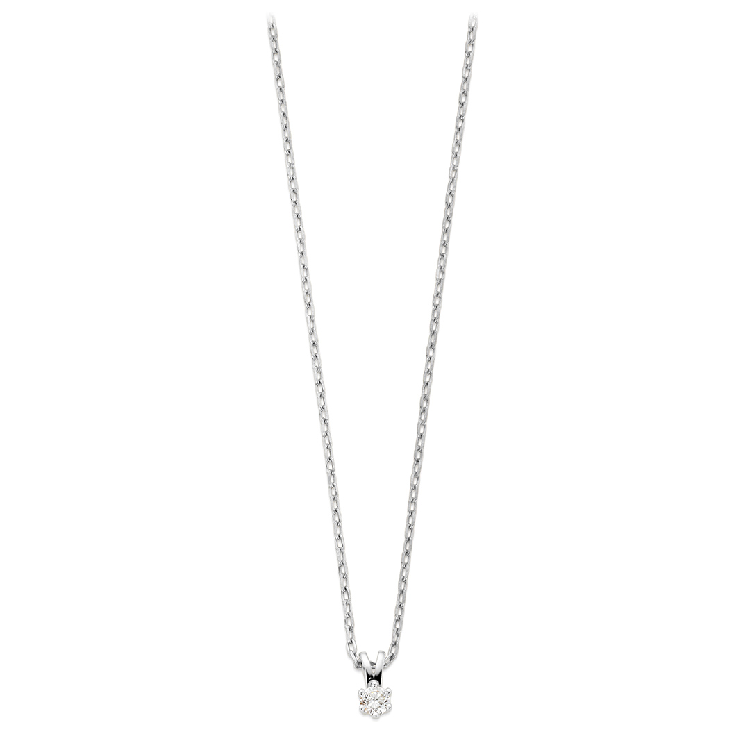 Aurora Diamantsmykke 585 Hvitt Gull 0,12 ct