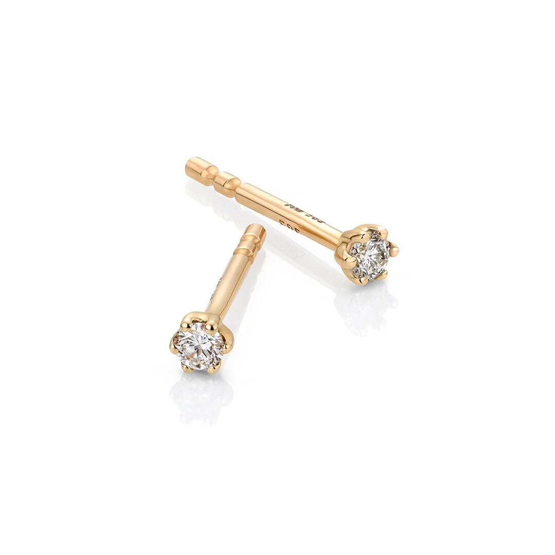 Aurora Diamantøredobber 585 Gult Gull 0,06 ct.