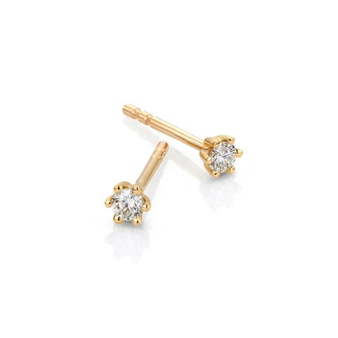 Aurora Diamantøredobber 585 Gult Gull 0,10 ct