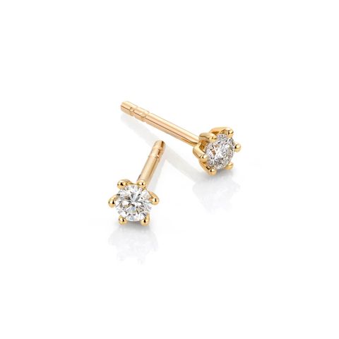 Aurora Diamantøredobber 585 Gult Gull 0,14 ct.