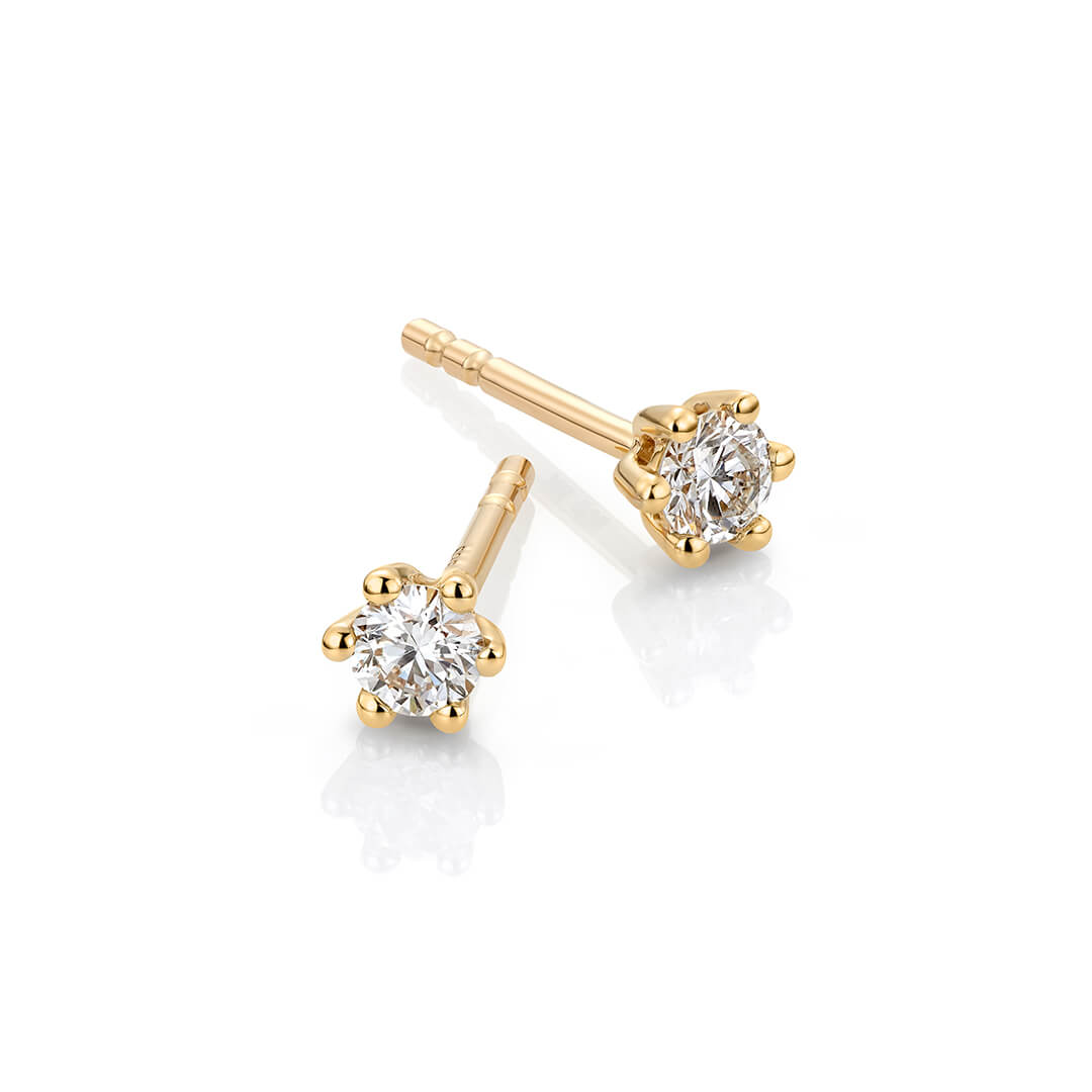 Aurora Diamantøredobber 585 Gult Gull 0,20 ct.