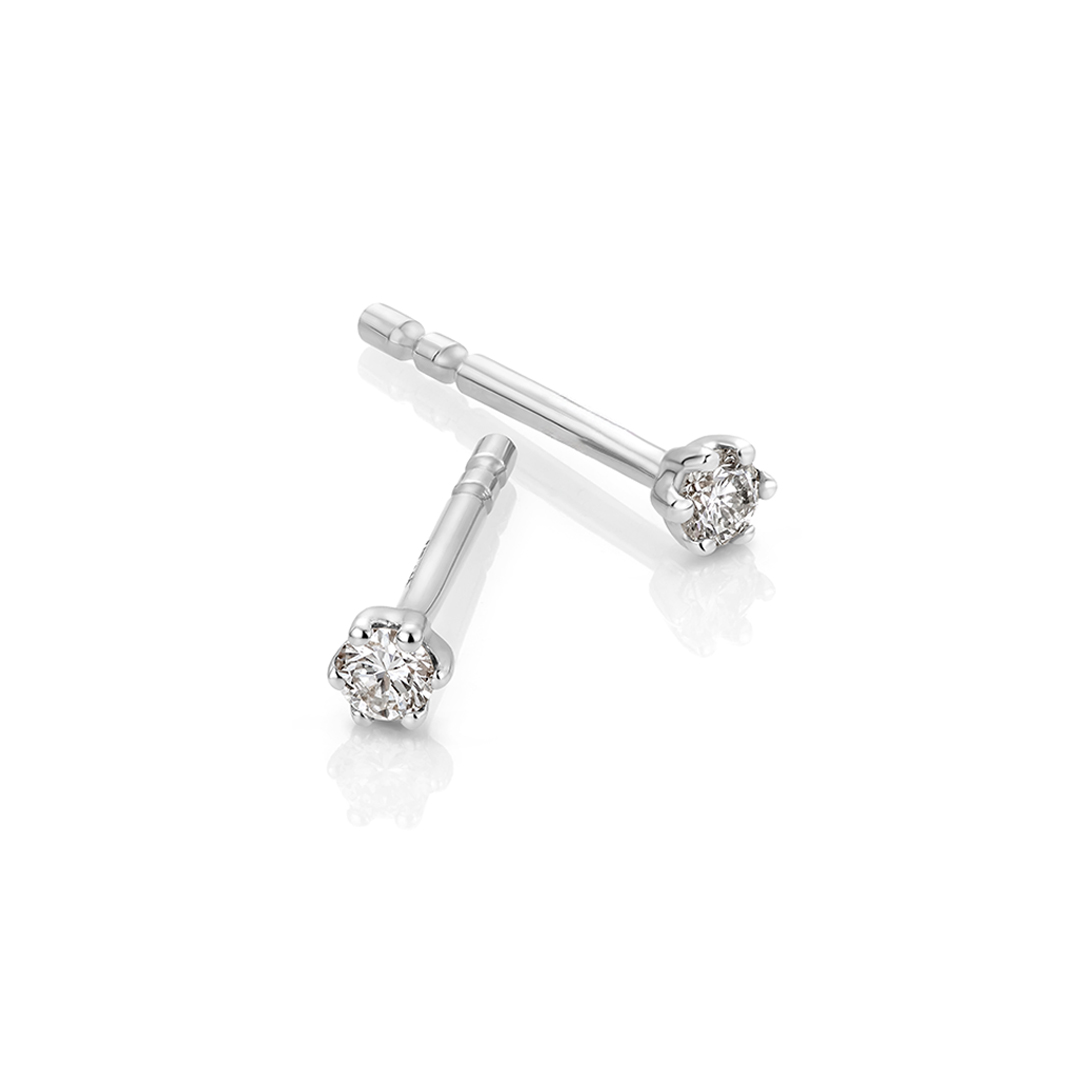 Aurora Diamantøredobber 585 Hvitt Gull 0,06 ct.