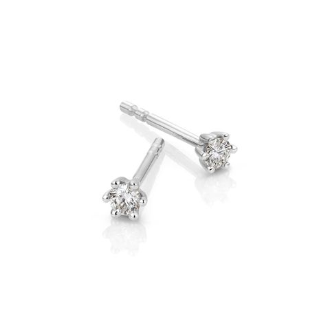 Aurora Diamantøredobber 585 Hvitt Gull 0,10 ct