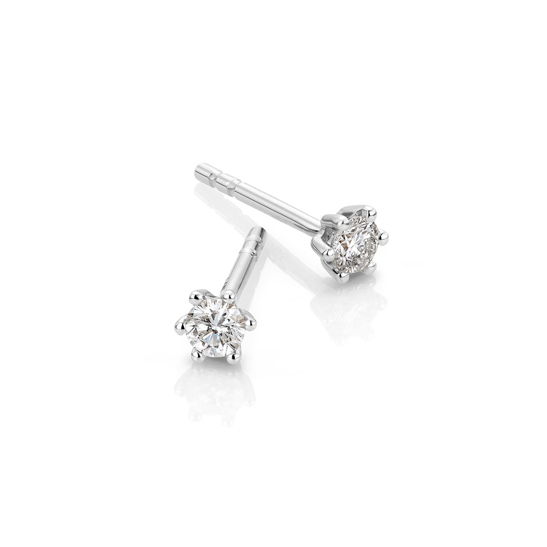 Aurora Diamantøredobber 585 Hvitt Gull 0,14 ct.